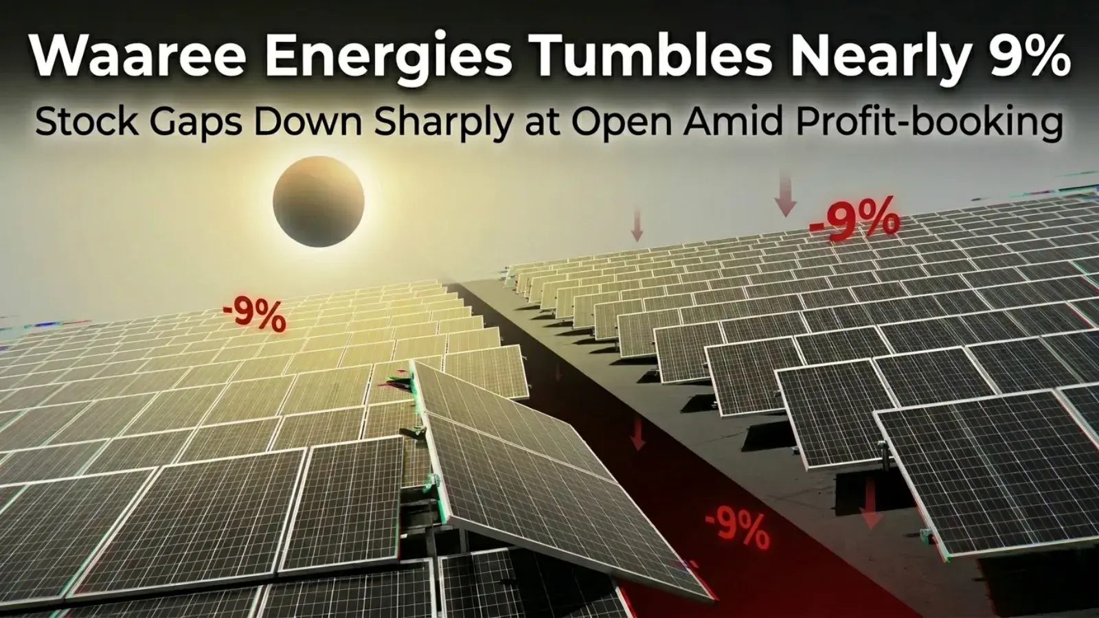 Waaree Energies tumbles Nearly 9%; Stock Gaps Down Sharply at Open Amid Profit-booking