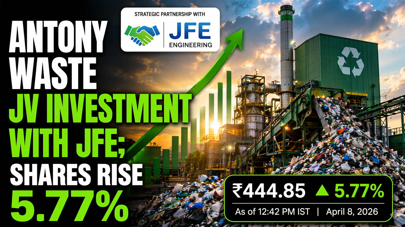 Antony Waste Announces Partnership With JFE Engineering; Shares Up 5.77%