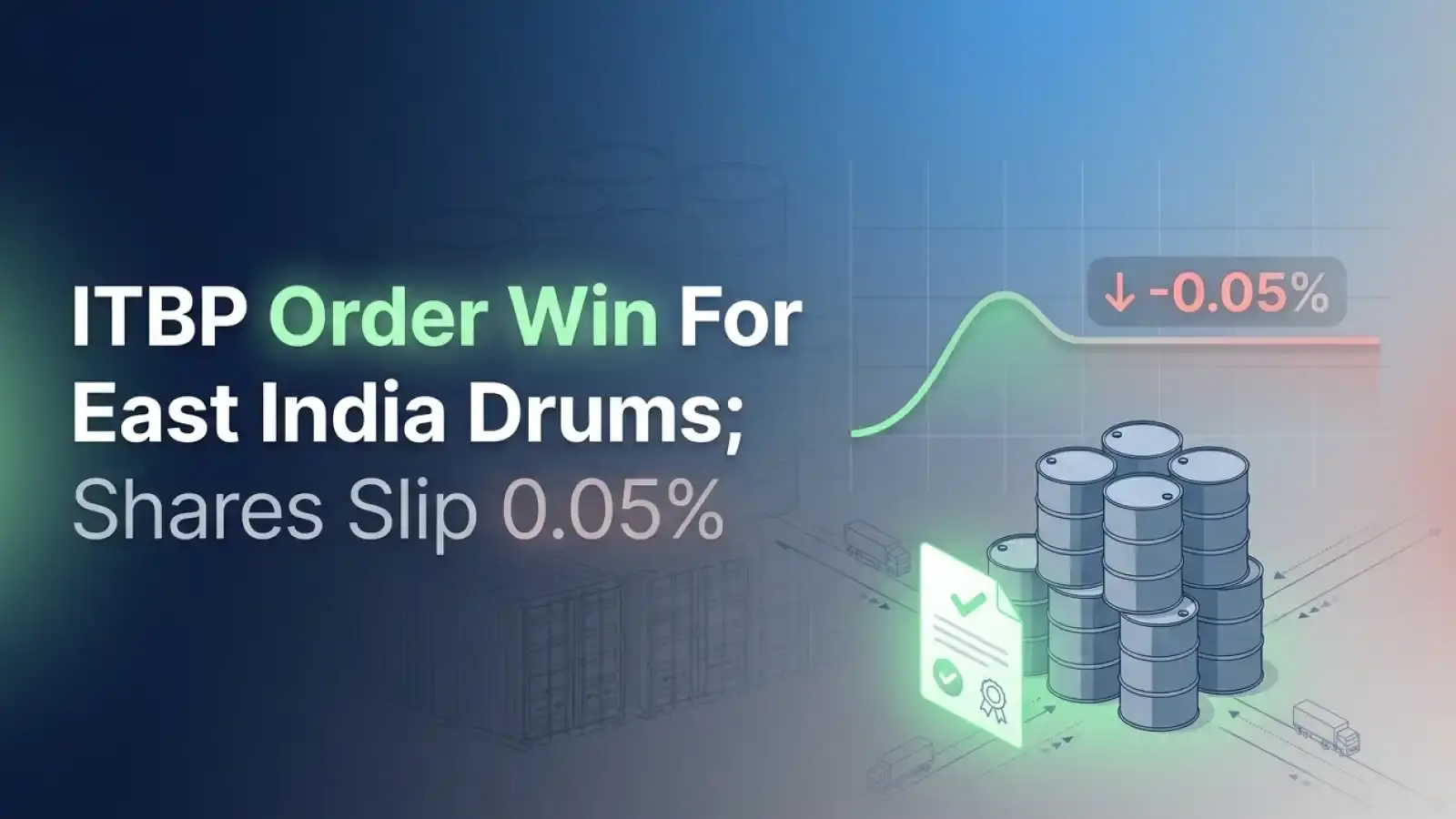ITBP Order Win For East India Drums; Shares Slip 0.05%