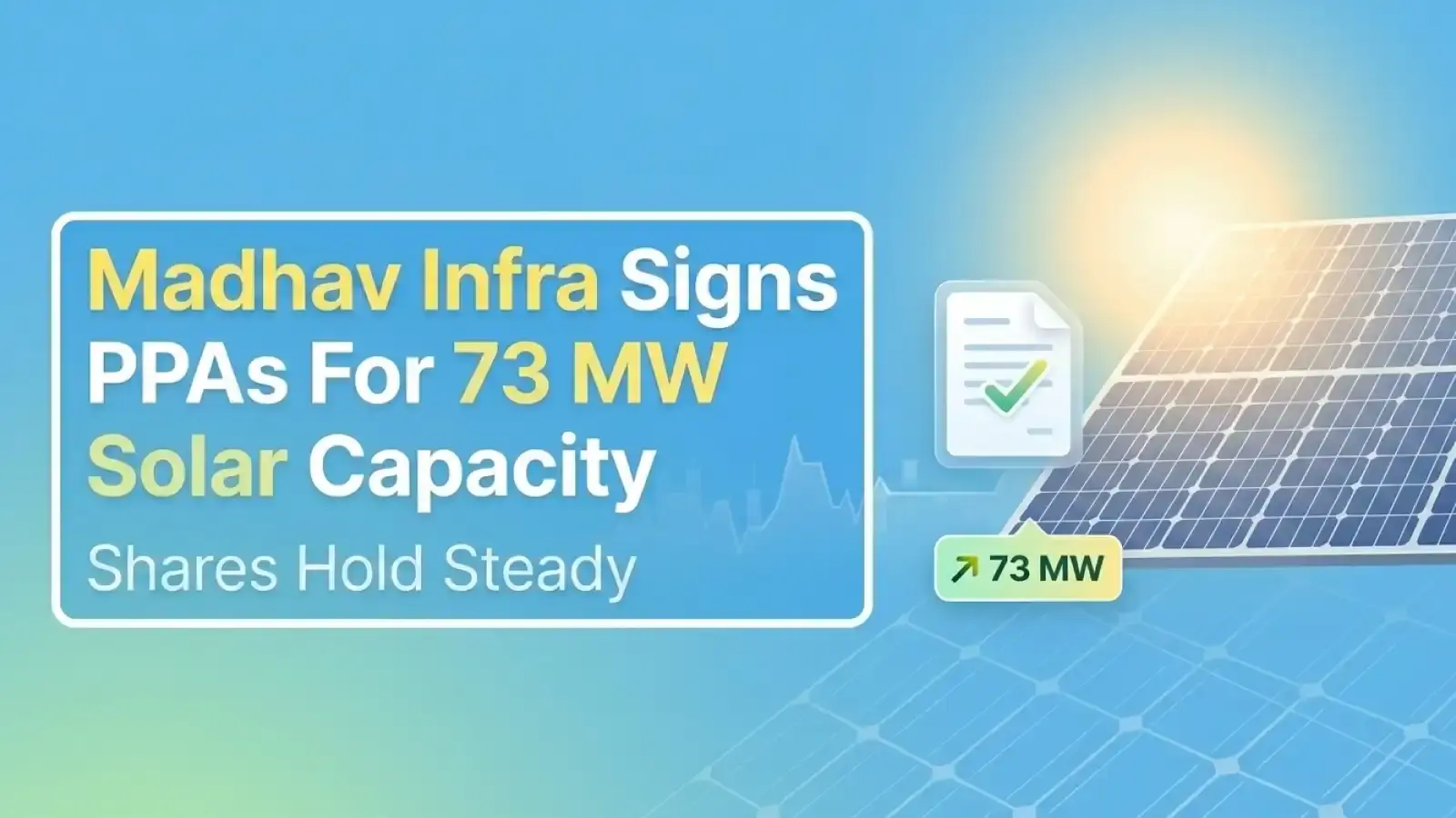 Madhav Infra Signs PPAs For 73 MW Solar Capacity; Shares Hold Steady