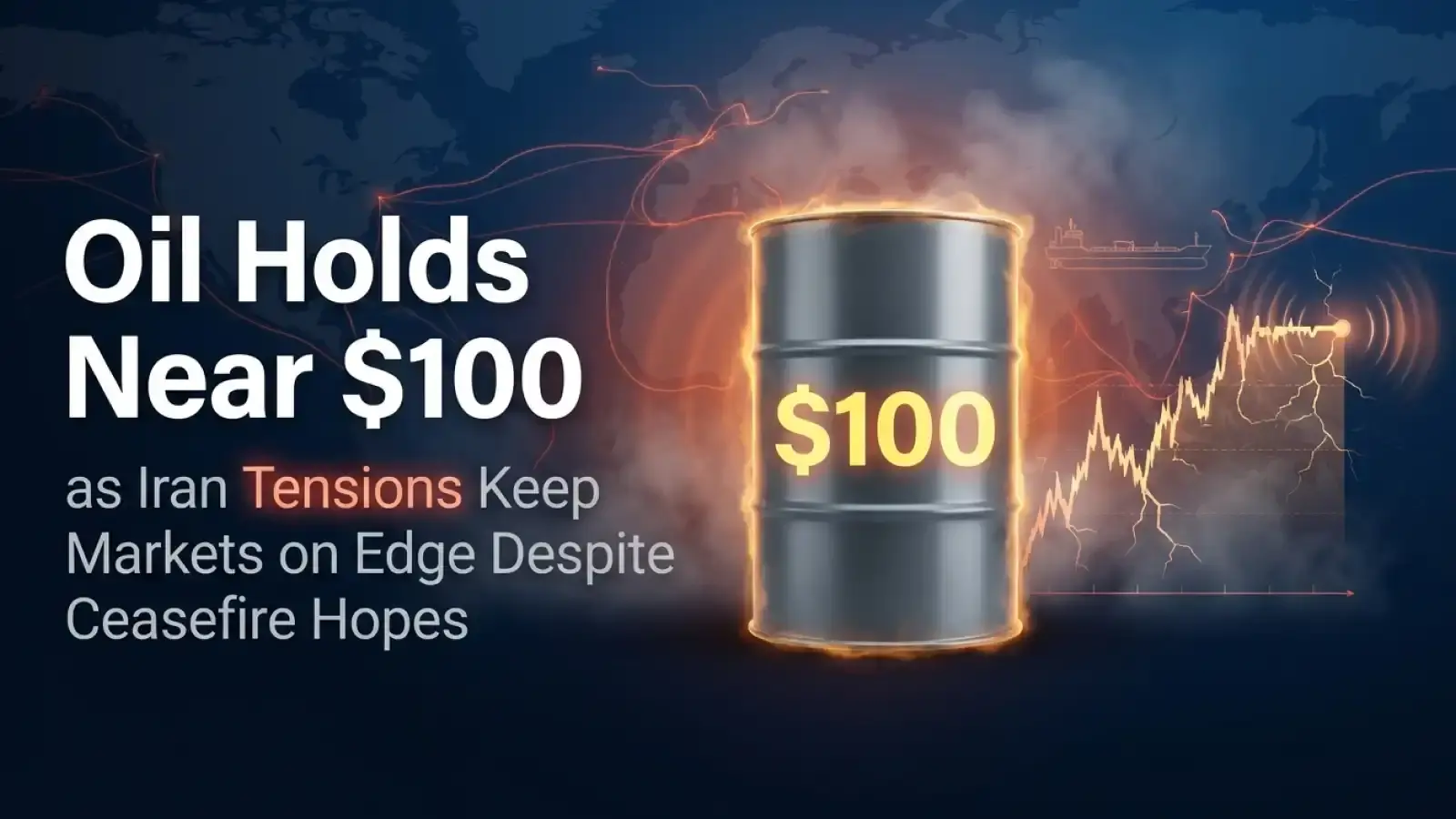 Oil Holds Near $100 as Iran Tensions Keep Markets on Edge Despite Ceasefire Hopes