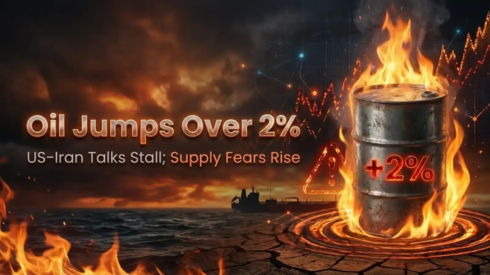 Oil Jumps Over 2% as US-Iran Talks Stall, Supply Fears Rise