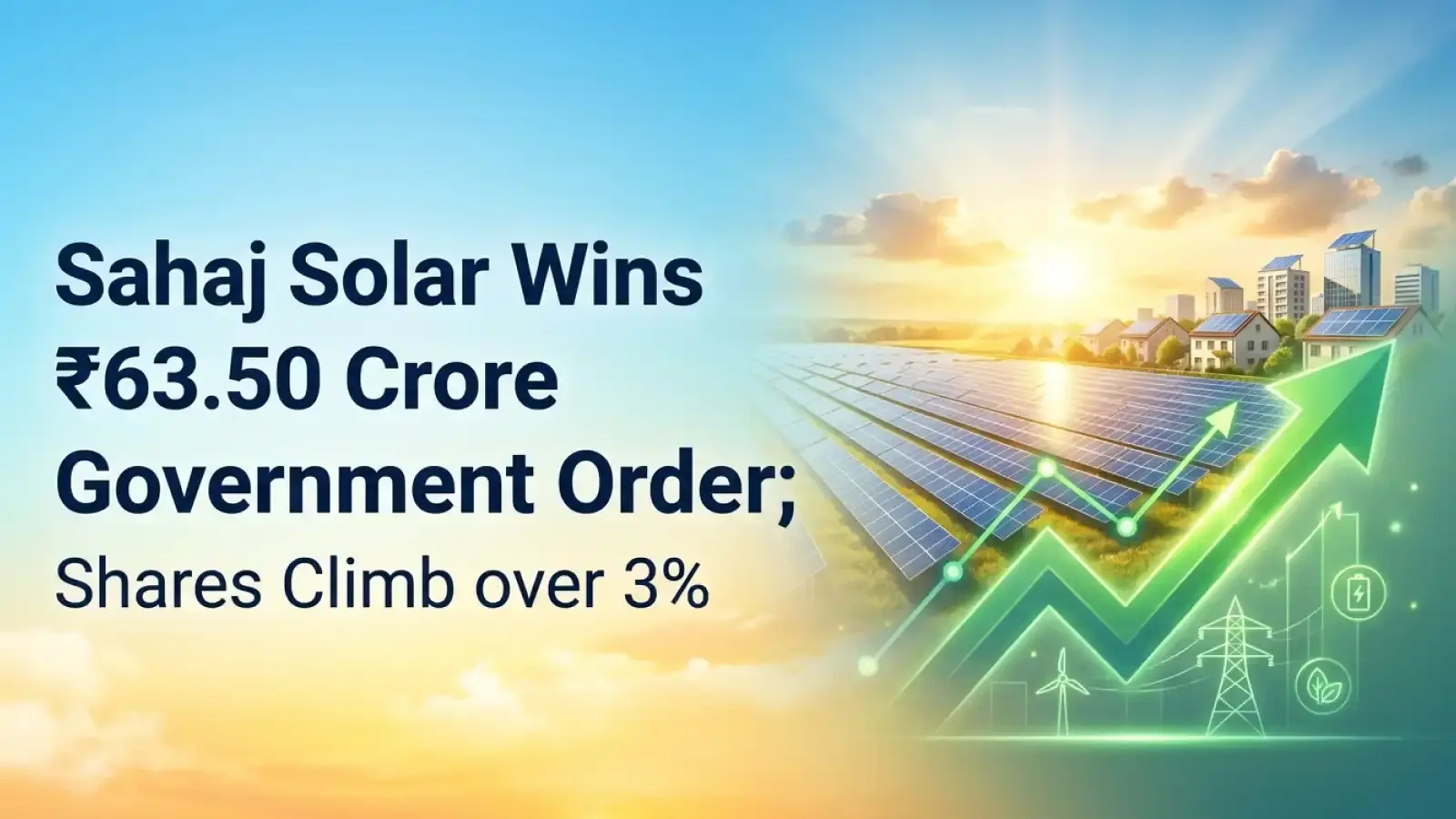 Sahaj Solar Wins ₹63.50 Crore Government Order; Shares Climb over 3%