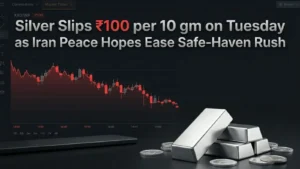 Silver Slips ₹100 per 10 gm on Tuesday as Iran Peace Hopes Ease Safe-Haven Rush