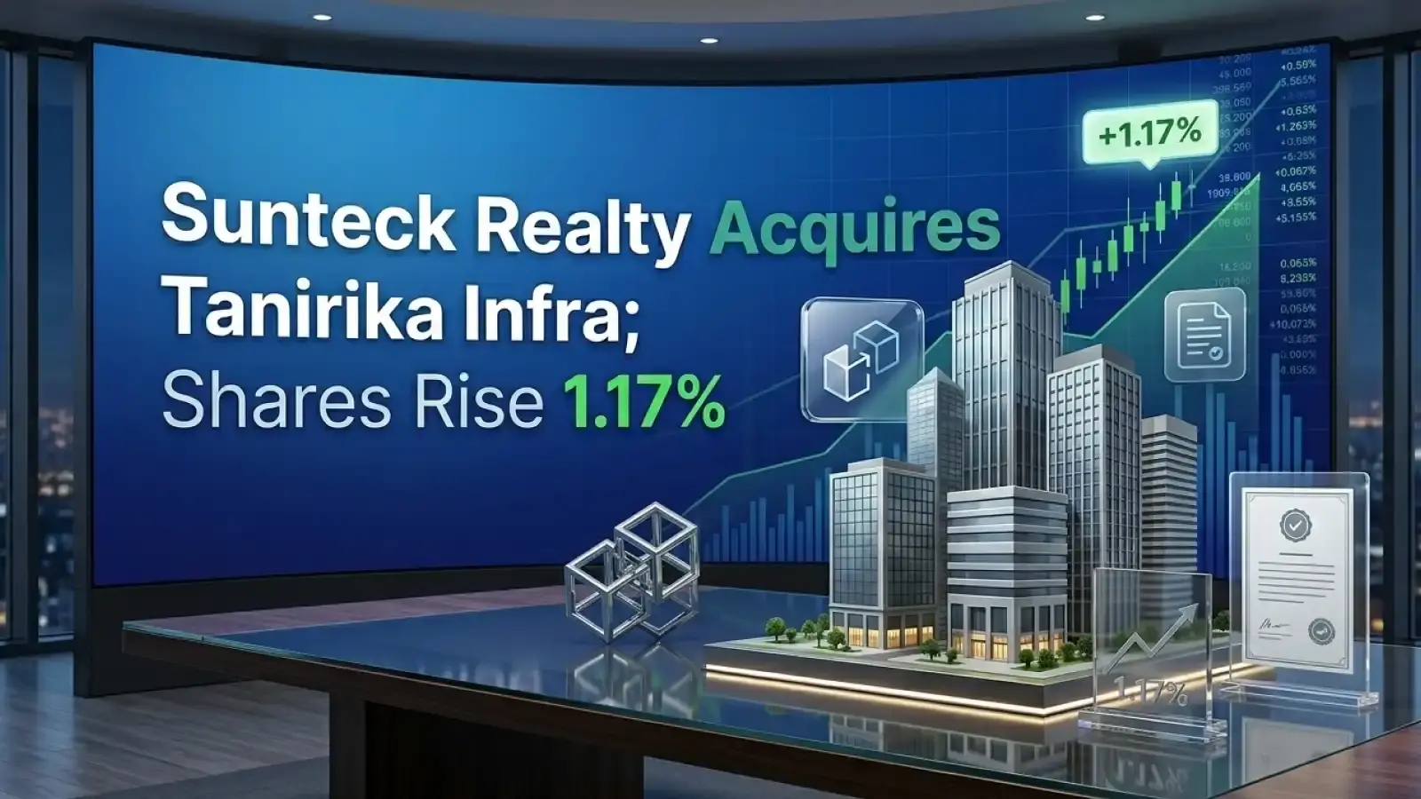 Sunteck Realty Acquires Tanirika Infra; Shares Rise 1.17%