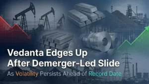 Vedanta Edges Up After Demerger-Led Slide As Volatility Persists Ahead of Record Date