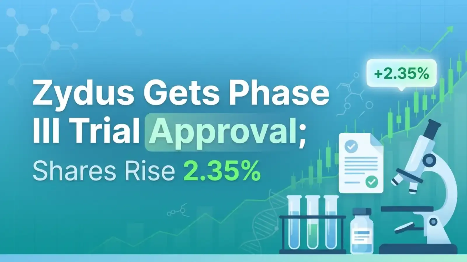 Zydus Gets Phase III Trial Approval; Shares Rise 2.35%