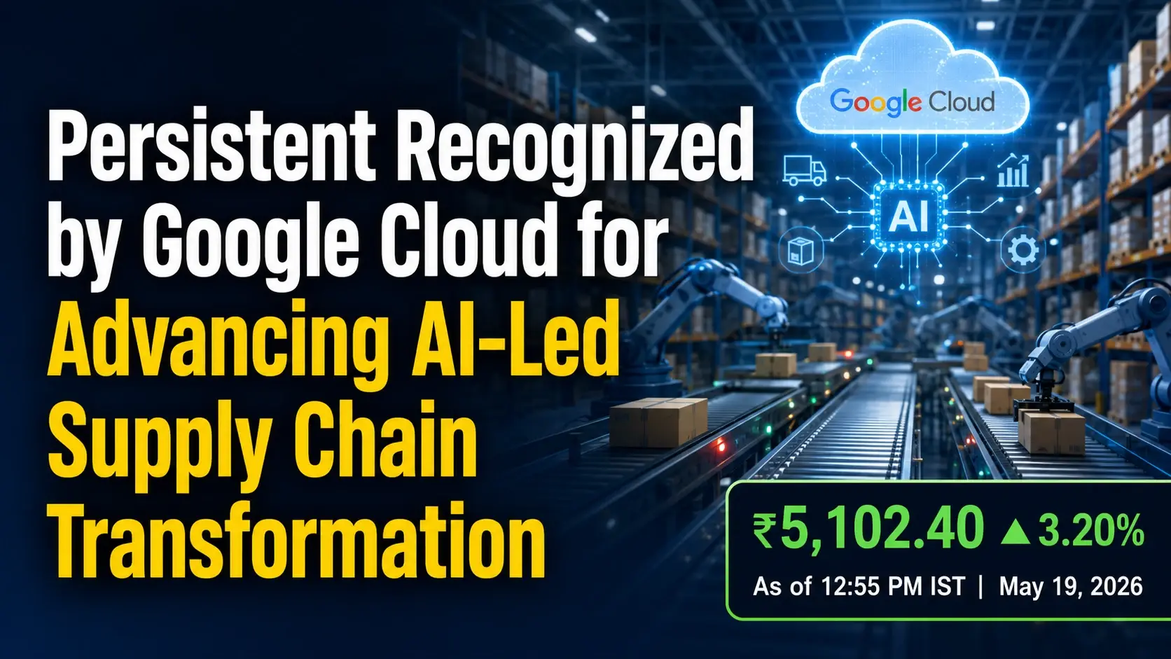 Persistent Recognized By Google Cloud For Advancing AI-Led Supply Chain Transformation; Shares Rise 3.20%