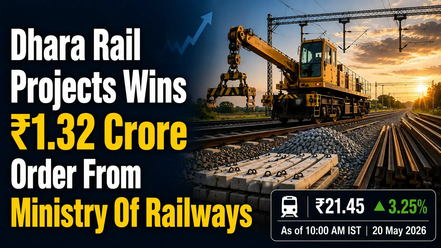 Dhara Rail Projects Wins ₹1.32 Crore Order From Ministry Of Railways