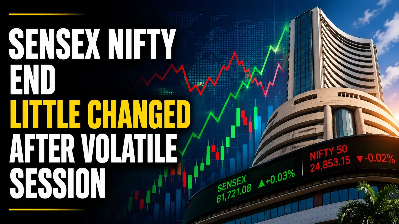Sensex, Nifty End Little Changed After Volatile Session; Realty and Auto Offset IT, FMCG Drag 