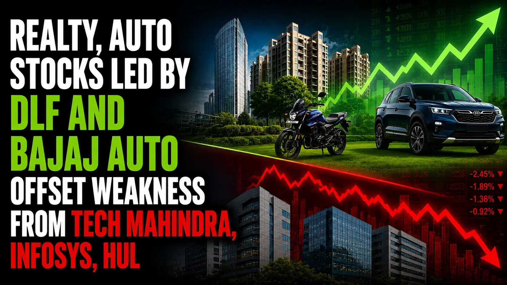 DLF And Bajaj Auto Offset Weakness From Tech Mahindra, Infosys, HUL 