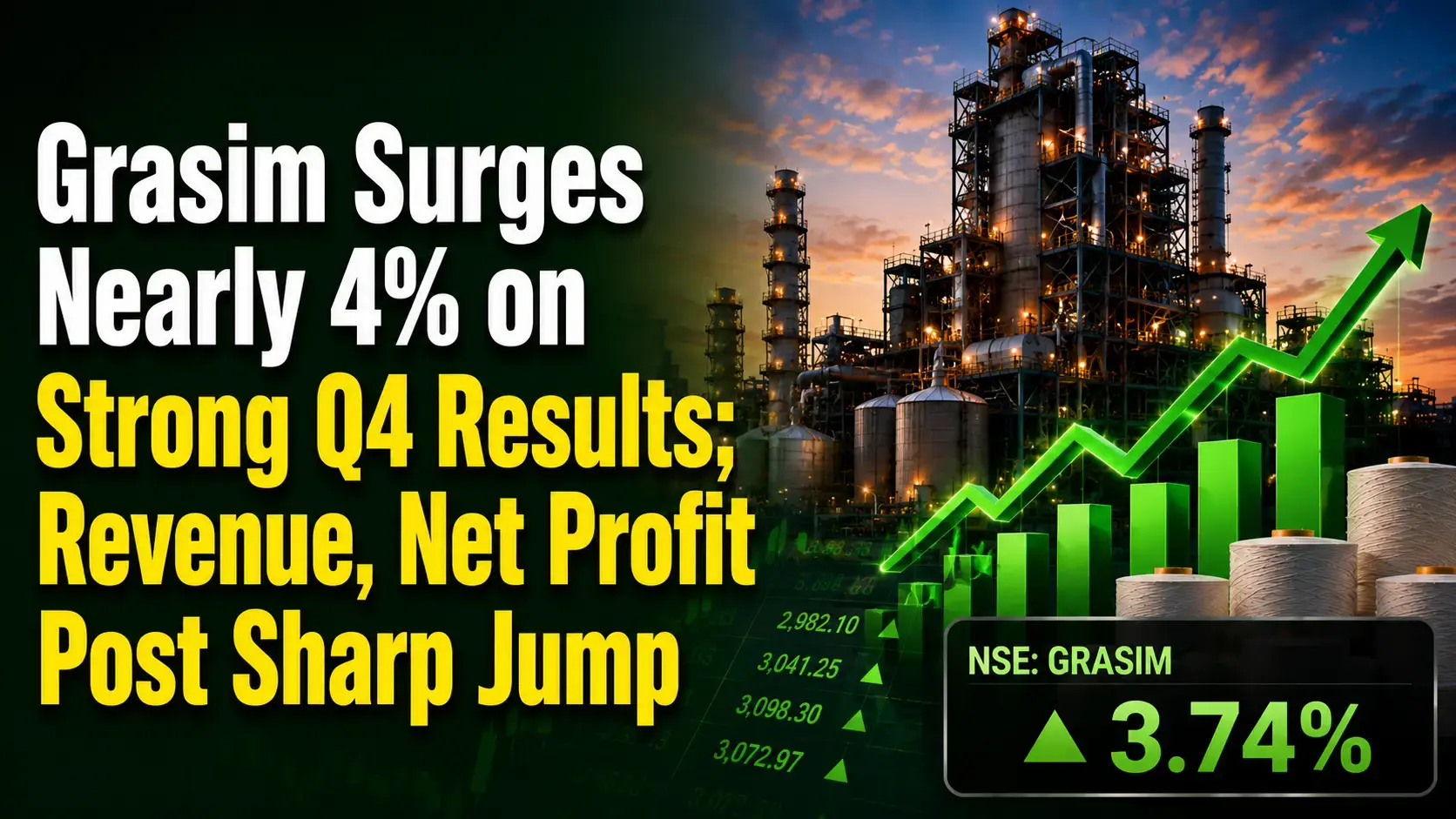 Grasim Surges Nearly 4% on Strong Q4 Results; Revenue, Net Profit Post Sharp Jump