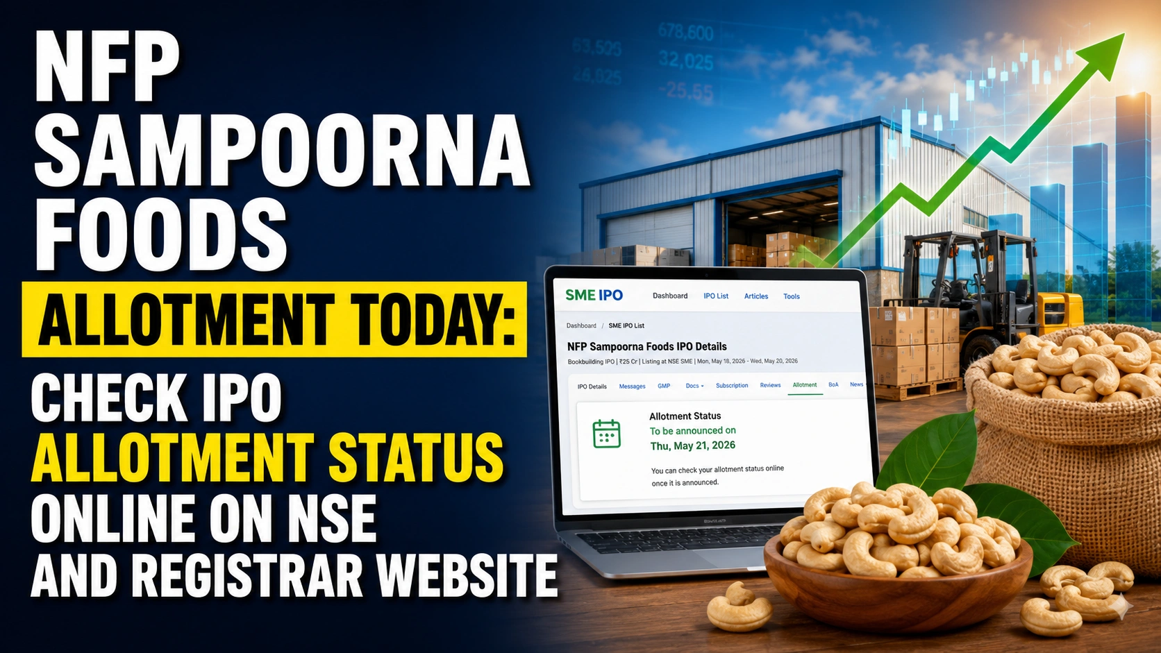 NFP Sampoorna Foods Allotment Today: Check IPO Allotment Status Online on NSE and Registrar Website