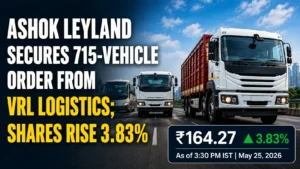 Ashok Leyland Secures 715-Vehicle Order From VRL Logistics; Shares Rise 3.83%