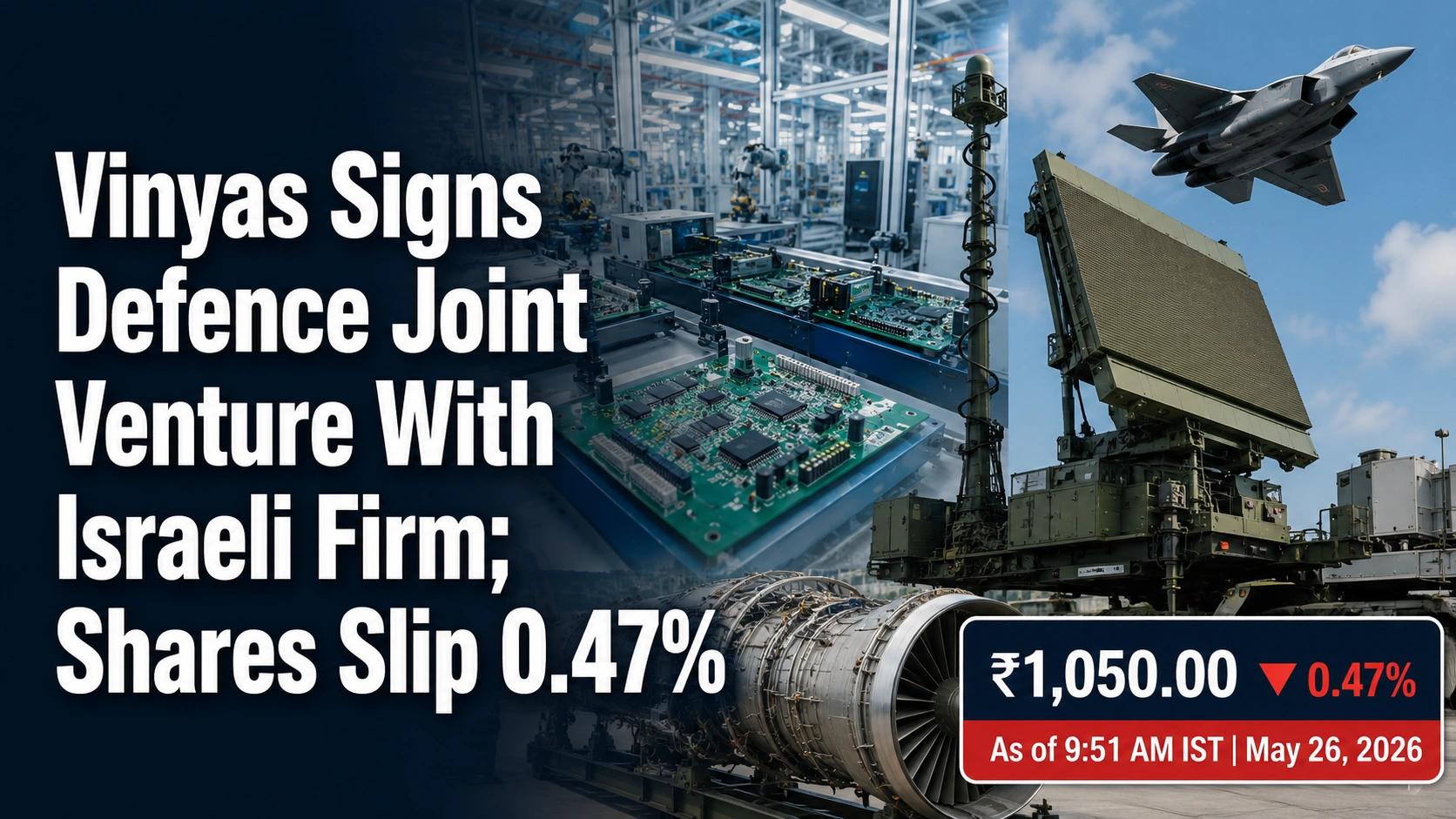 Vinyas Signs Defence Joint Venture with Israeli Firm; Shares Slip 0.47% 