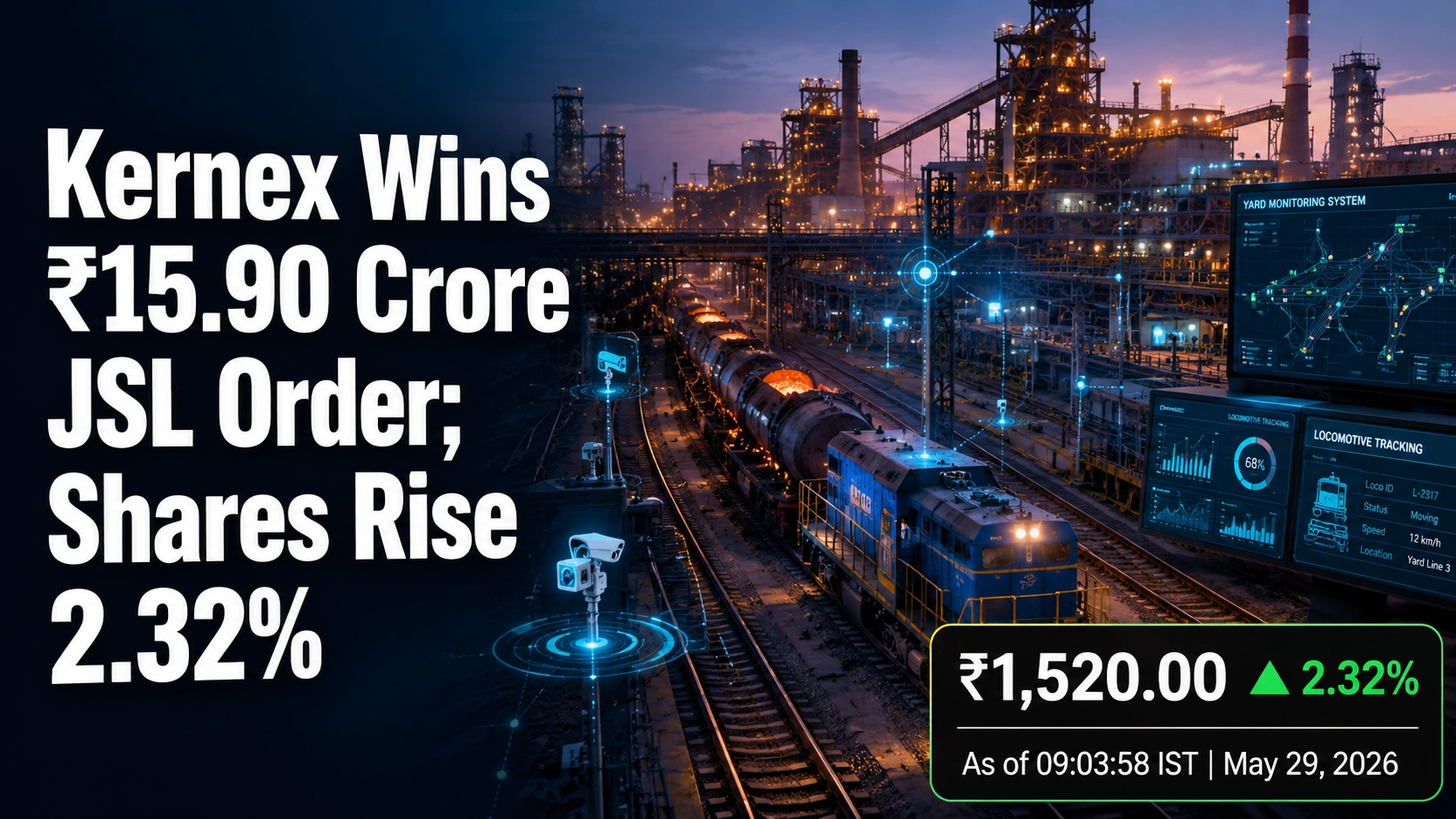 Kernex Secures ₹15.90 Crore Jindal Steel LOI; Shares Rise 2.32%