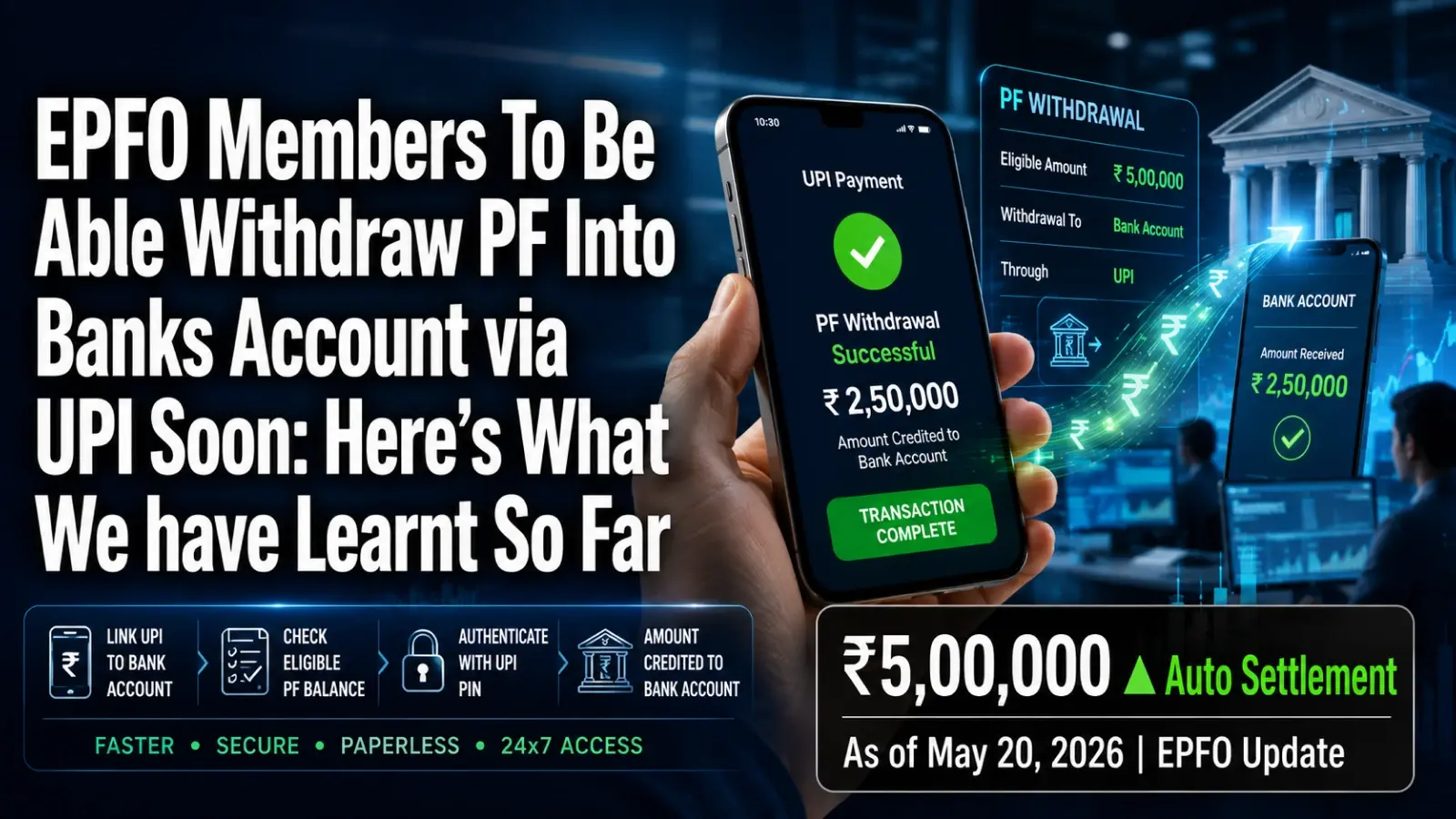EPFO Members to Be Able Withdraw PF Into Banks Account via UPI Soon: Here’s What We Know So Far