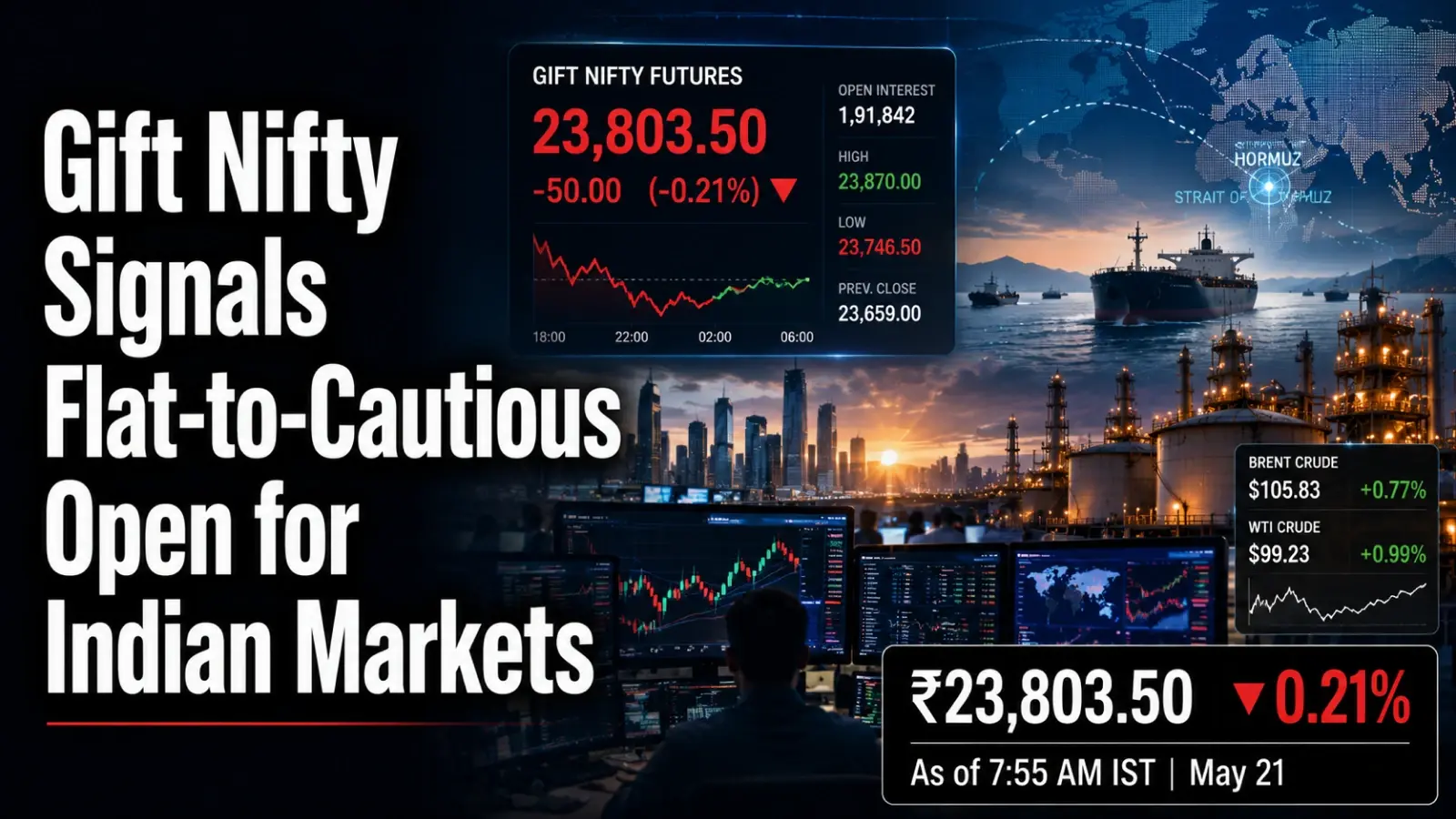 Gift Nifty Signals Flat-to-Cautious Open for Indian Markets