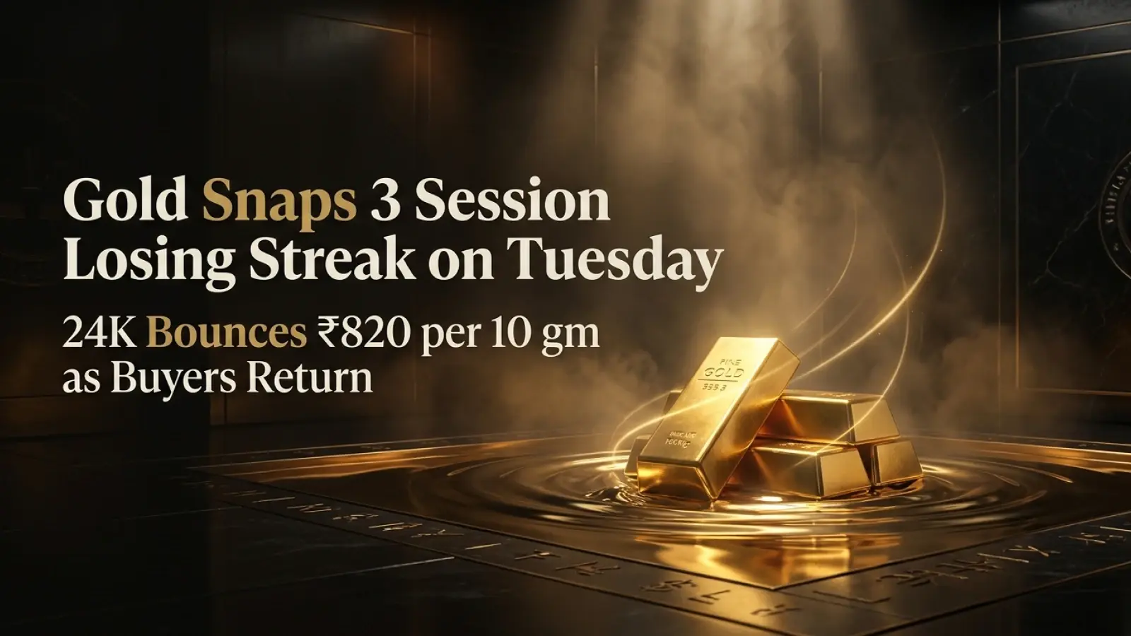 Gold Snaps 3-Session Losing Streak on Tuesday; 24K Bounces ₹820 per 10 gm as Buyers Return