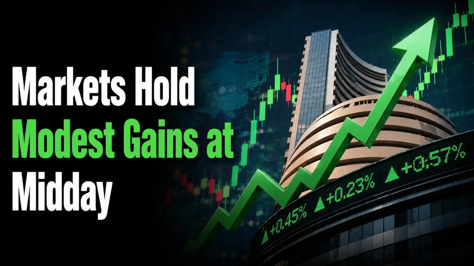 Markets Hold Modest Gains at Midday; Sensex rises 42 points as Metals Lead, Banking and IT Drag 