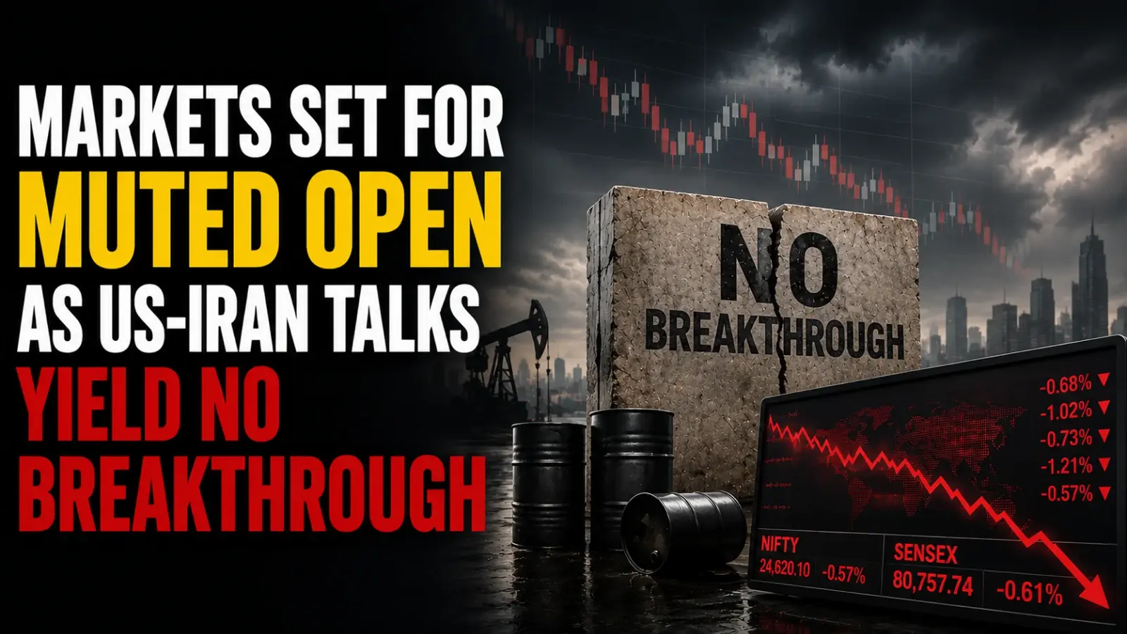 Markets Set for Muted Open as US-Iran Talks Yield No Breakthrough