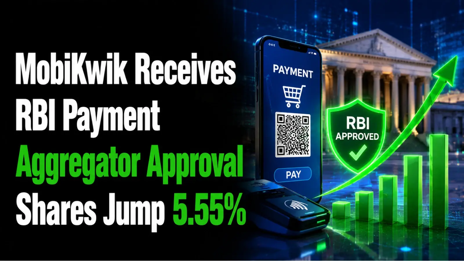 MobiKwik Receives RBI Payment Aggregator Approval; Shares Jump 5.55%