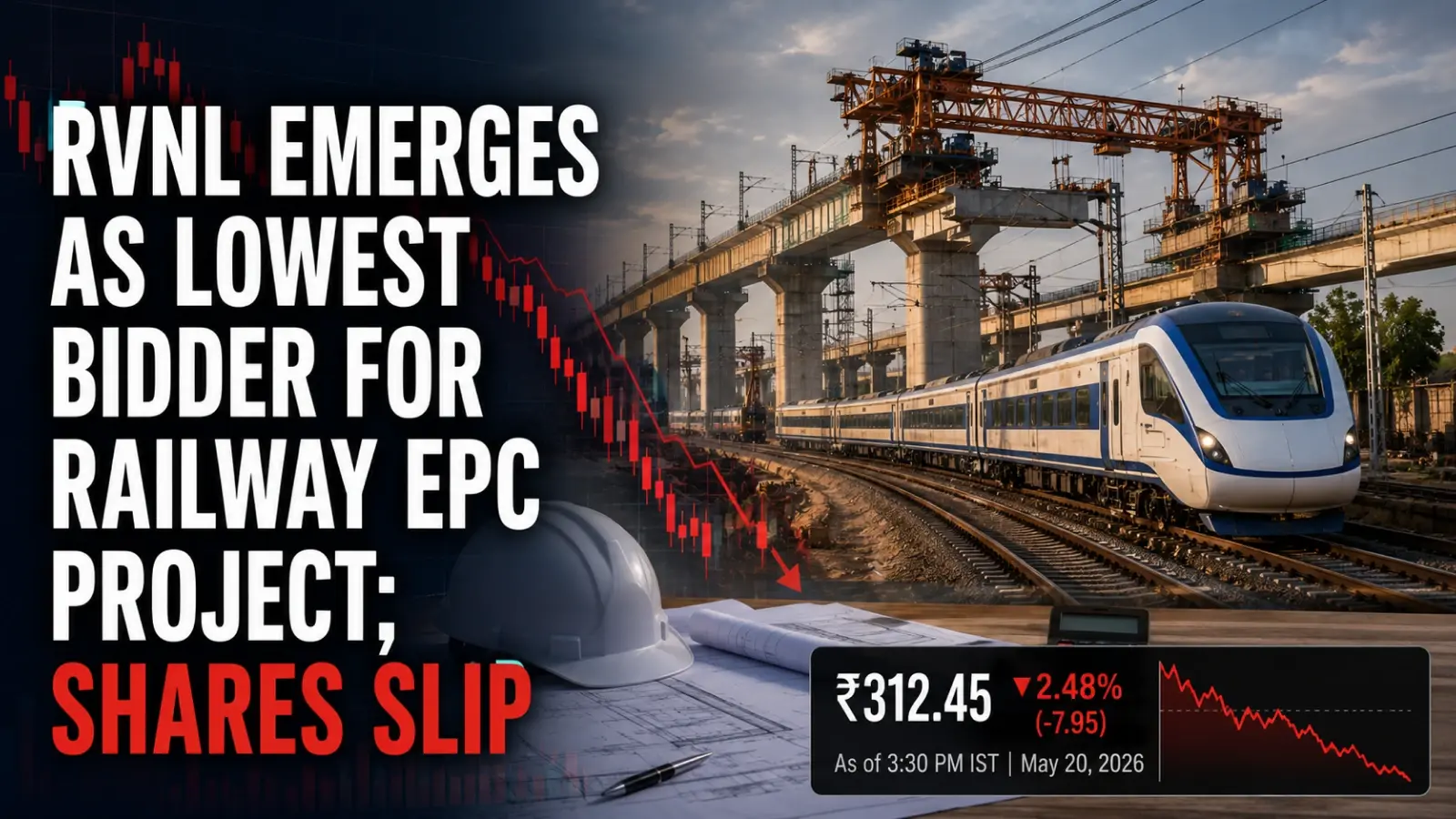 RVNL Emerges As Lowest Bidder For Railway EPC Project; Shares Slip
