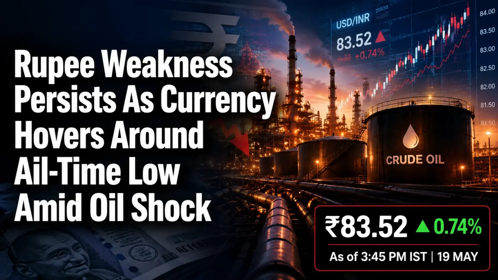  INR vs USD: Rupee Weakness Persists As Currency Hovers Around All-Time Low of 96.38 Amid Oil Shock