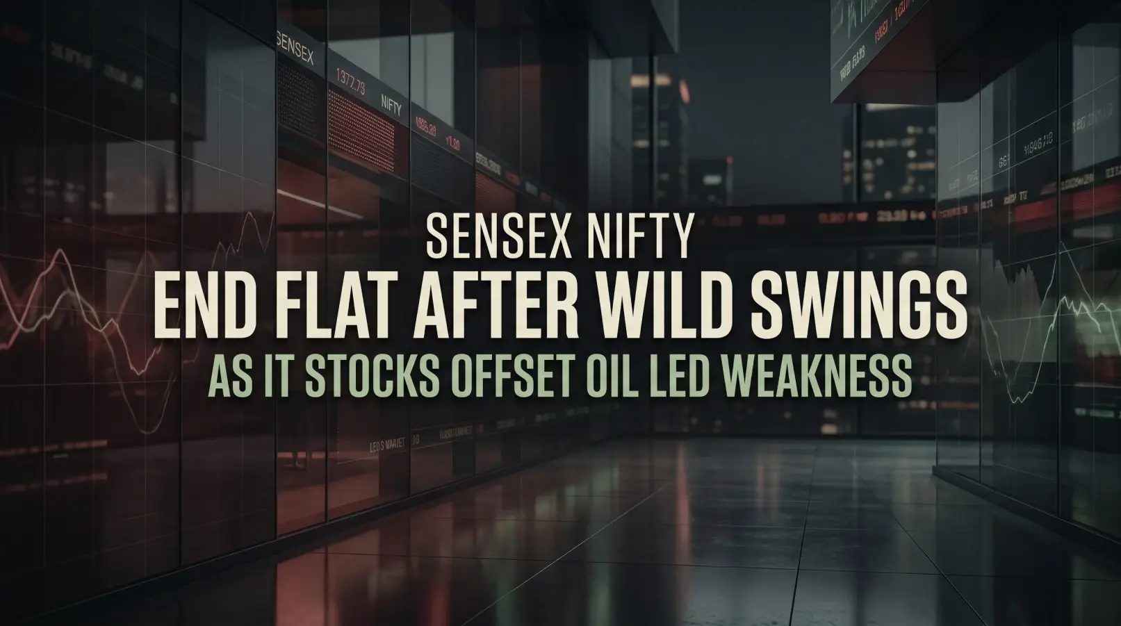 Sensex, Nifty End Flat After Wild Swings as IT Stocks Offset Oil-Led Weakness