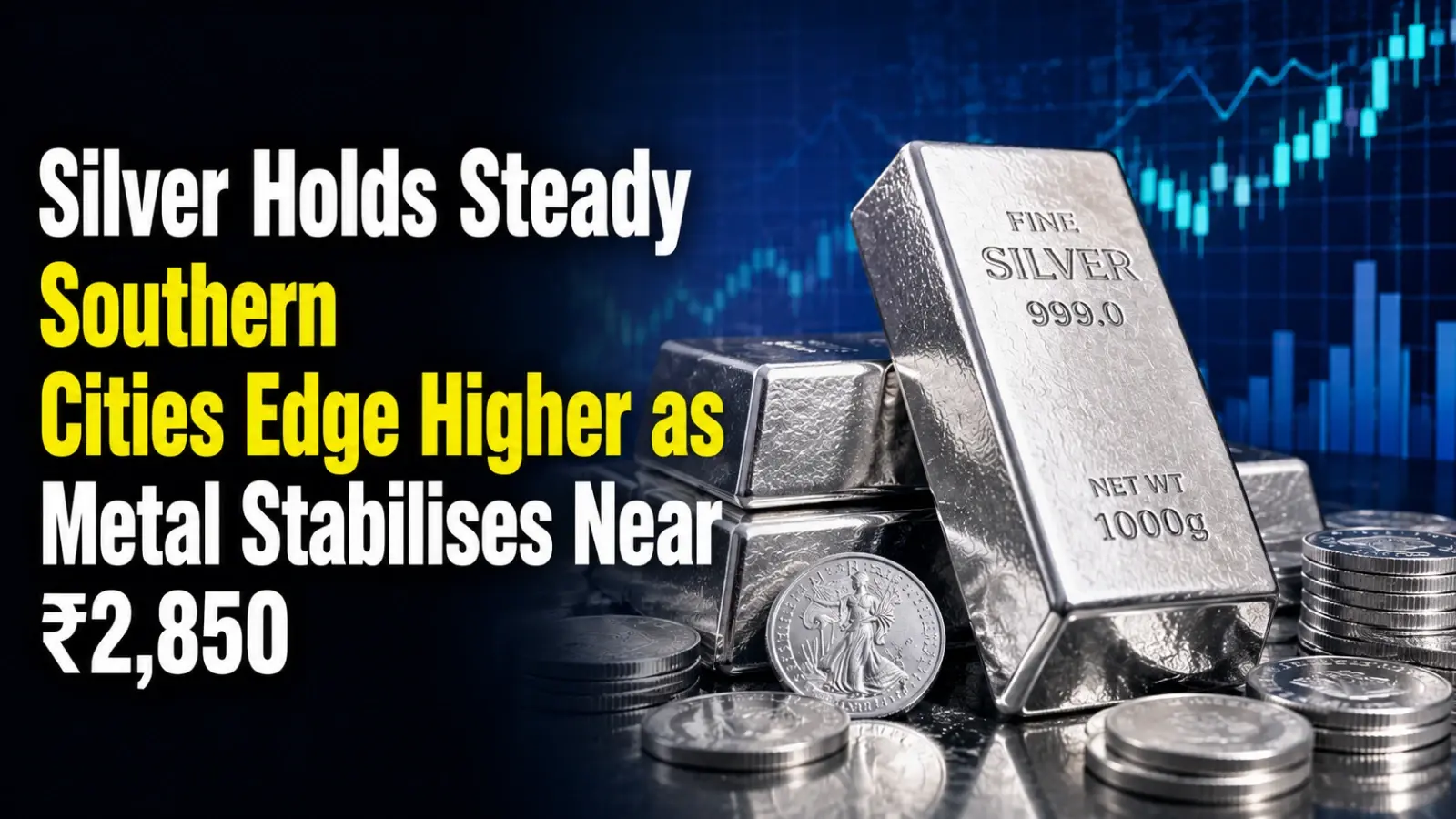 Silver Rate Today, May 22, 2026: Silver Price Holds Steady; Southern Cities Edge Higher as Metal Stabilises Near ₹2,850 