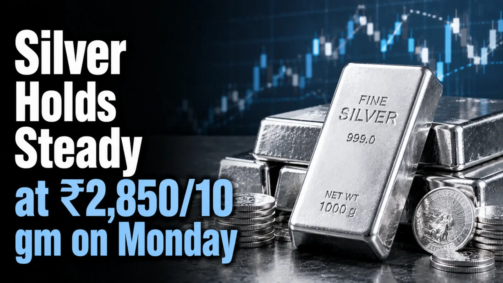 Silver Rate Today, May 25, 2026: Silver Holds Steady at ₹2,850/10 gm on Monday; Southern Cities Maintain ₹100 Premium as Metal Settles into a Range