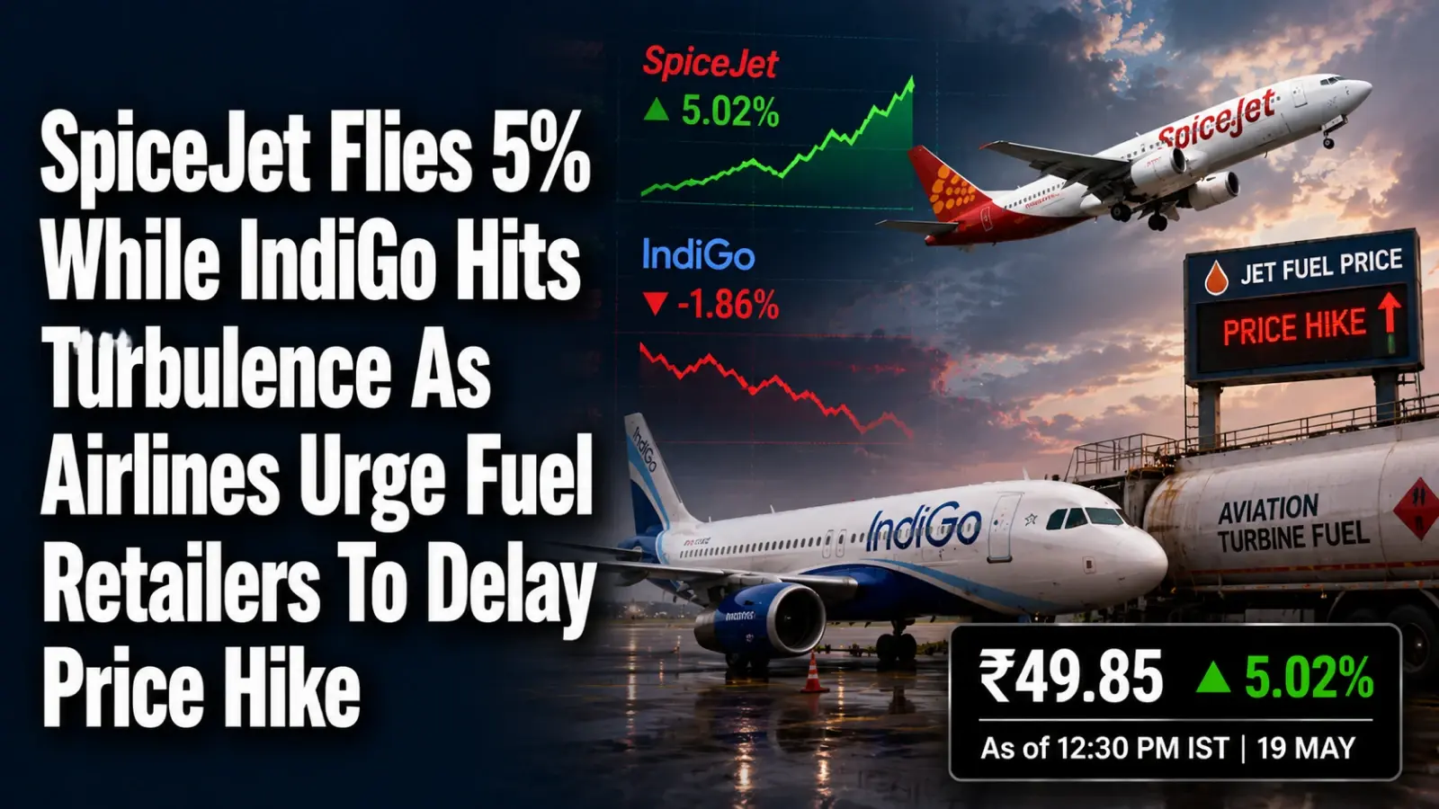 SpiceJet Flies 5% While IndiGo Hits Turbulence As Airlines Urge Fuel Retailers To Delay Price Hike 