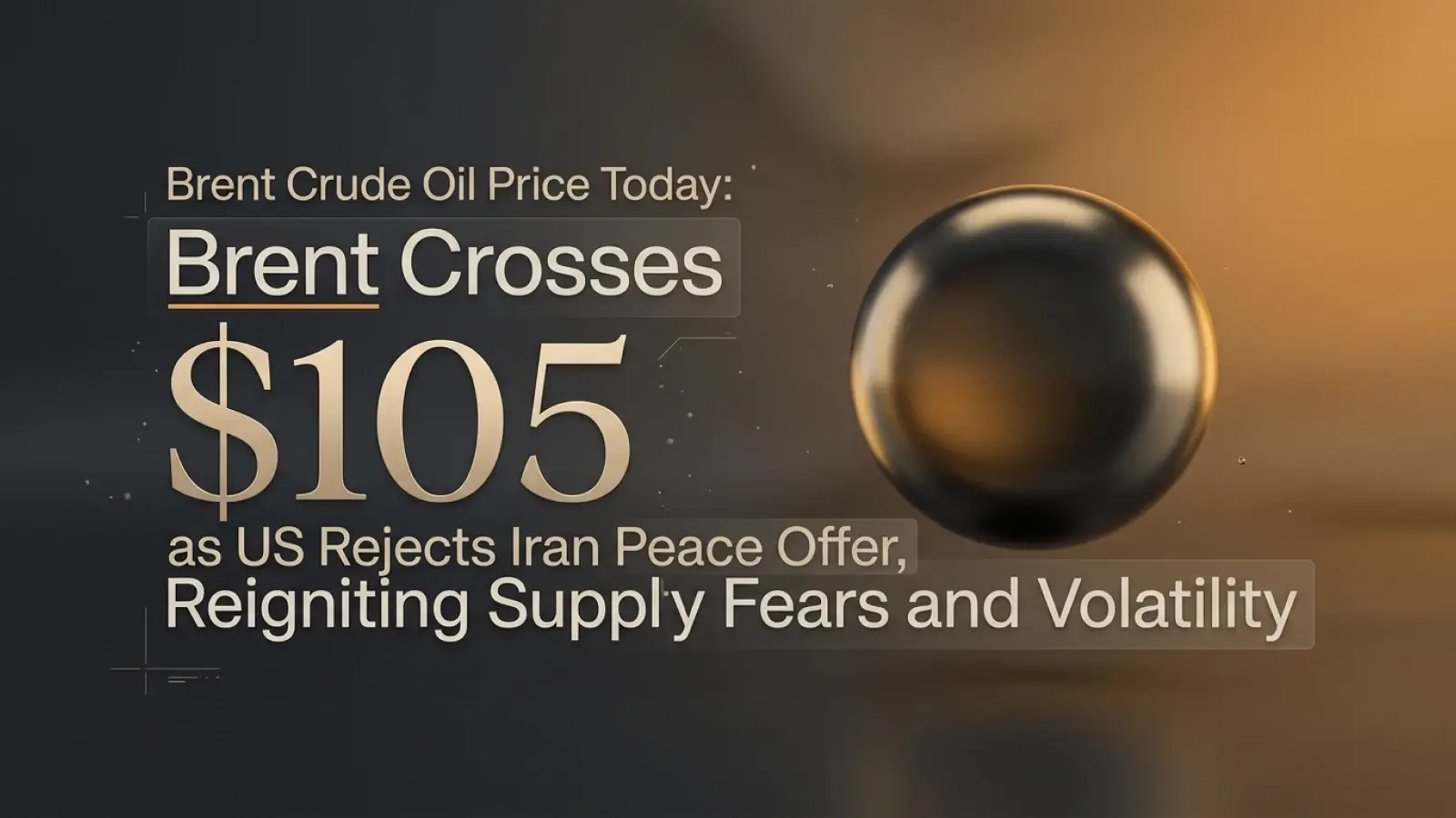 Brent Crude Oil Price Today: Brent Crosses $105 as US Rejects Iran Peace Offer, Reigniting Supply Fears and Volatility