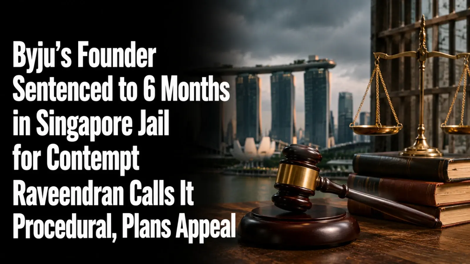 Singapore Court Sentences Byju’s Founder to 6 Months for Contempt; Raveendran Calls It Procedural, Plans Appeal