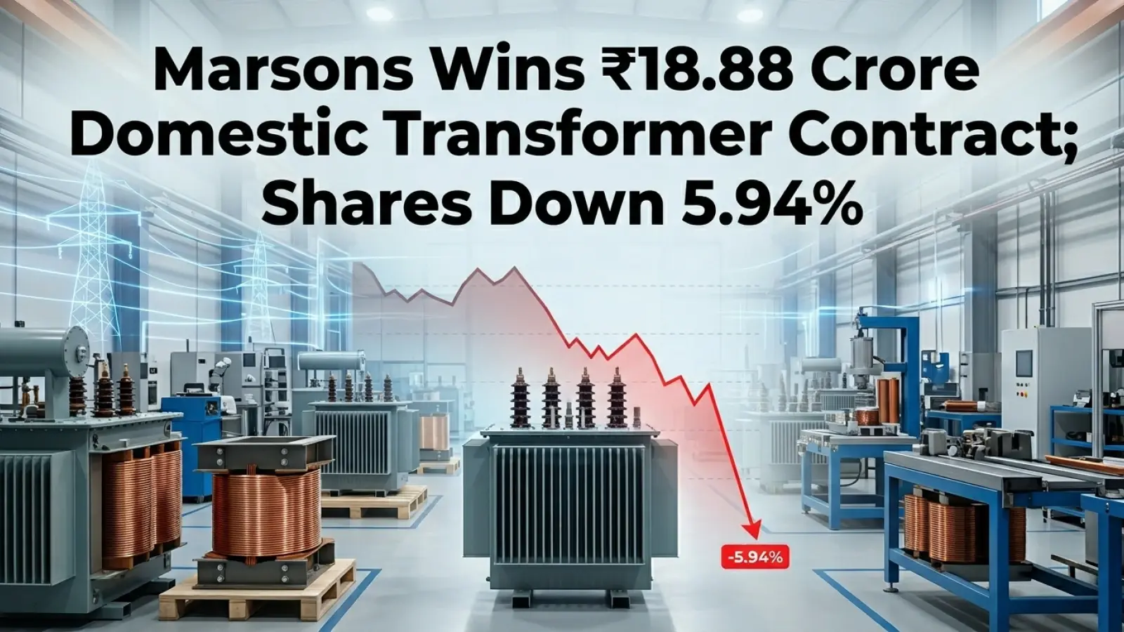 Marsons Wins ₹18.88 Crore Domestic Transformer Contract; Shares Down 5.94%