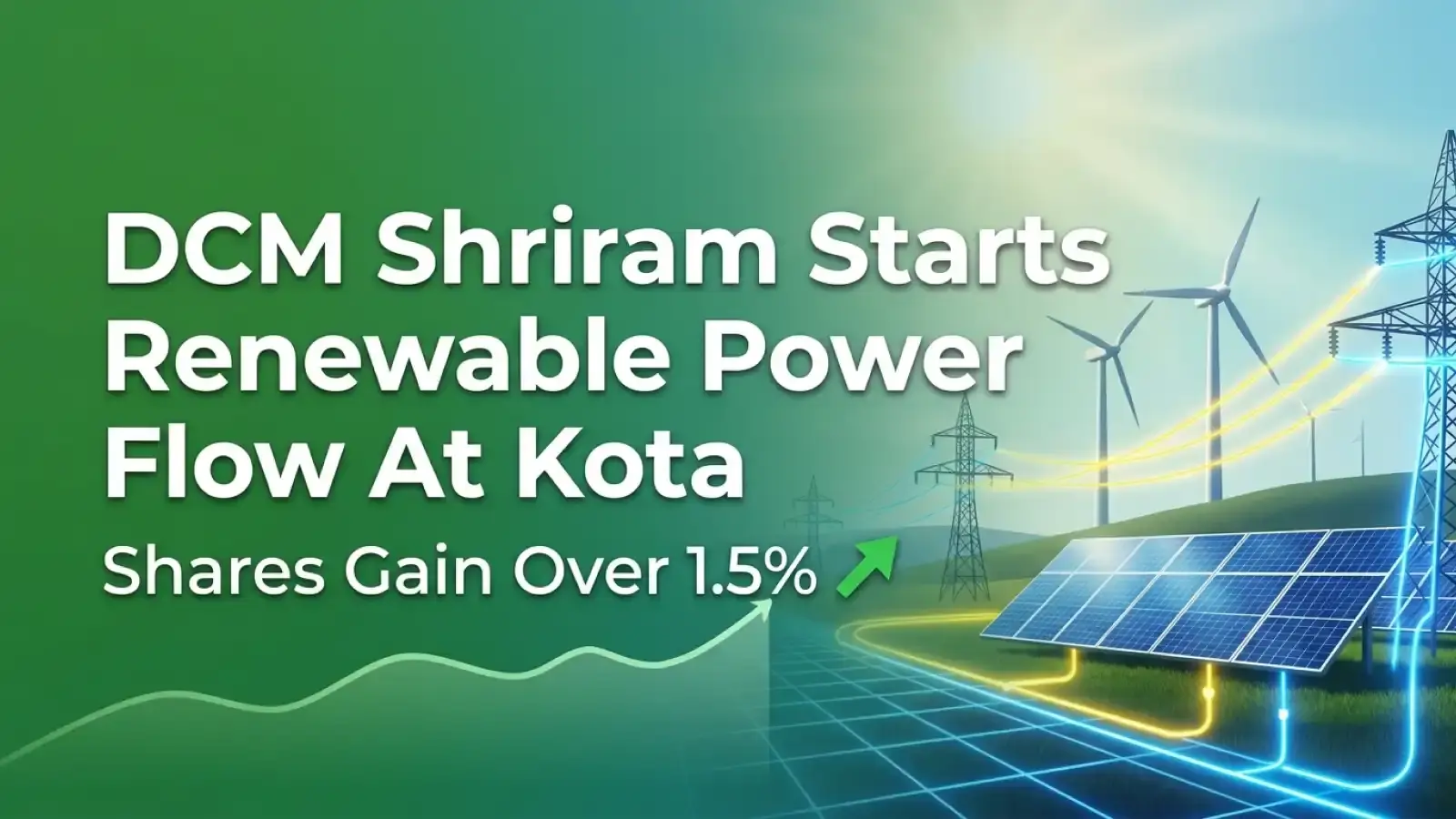 DCM Shriram Starts Renewable Power Flow At Kota; Shares Gain Over 1.5%