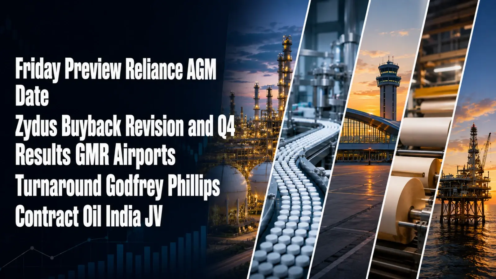 Stock Market May 29, 2026, Preview: Reliance AGM Date, Zydus Buyback Revision and Q4 Results, GMR Airports Turnaround, Godfrey Phillips Contract, Oil India JV