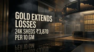 Gold Extends Losing Streak into Monday; 24K Sheds ₹3,870 per 10 gm