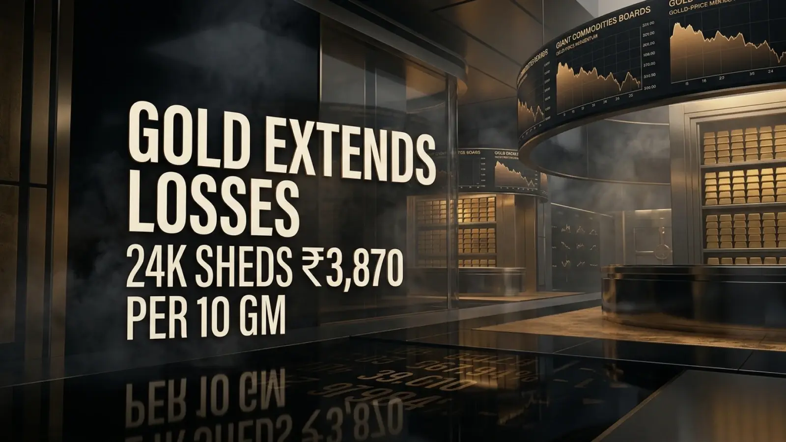 Gold Extends Losing Streak into Monday; 24K Sheds ₹3,870 per 10 gm