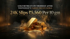 Gold Rate Today: Gold Retreats on Thursday After Wednesday’s Tariff-Driven Surge; 24K Slips ₹5,560 Per 10 gm