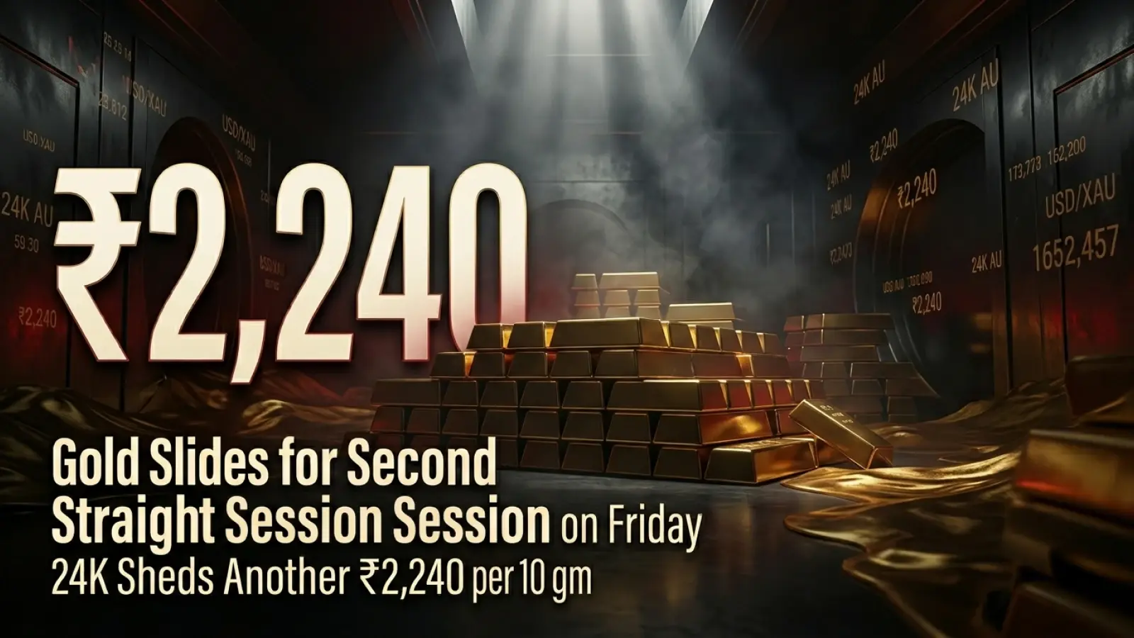 Gold Slides for Second Straight Session on Friday; 24K Sheds Another ₹2,240 per 10 gm