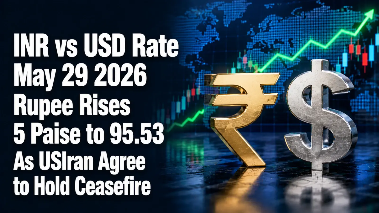 INR vs USD Rate, May 29, 2026: Rupee Rises 5 Paise to 95.53 As US-Iran Agree to Hold Ceasefire