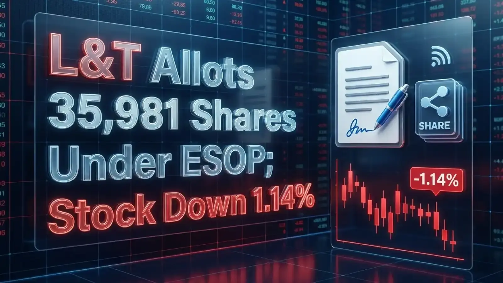 L&T Allots 35,981 Shares Under ESOP; Stock Down 1.14%