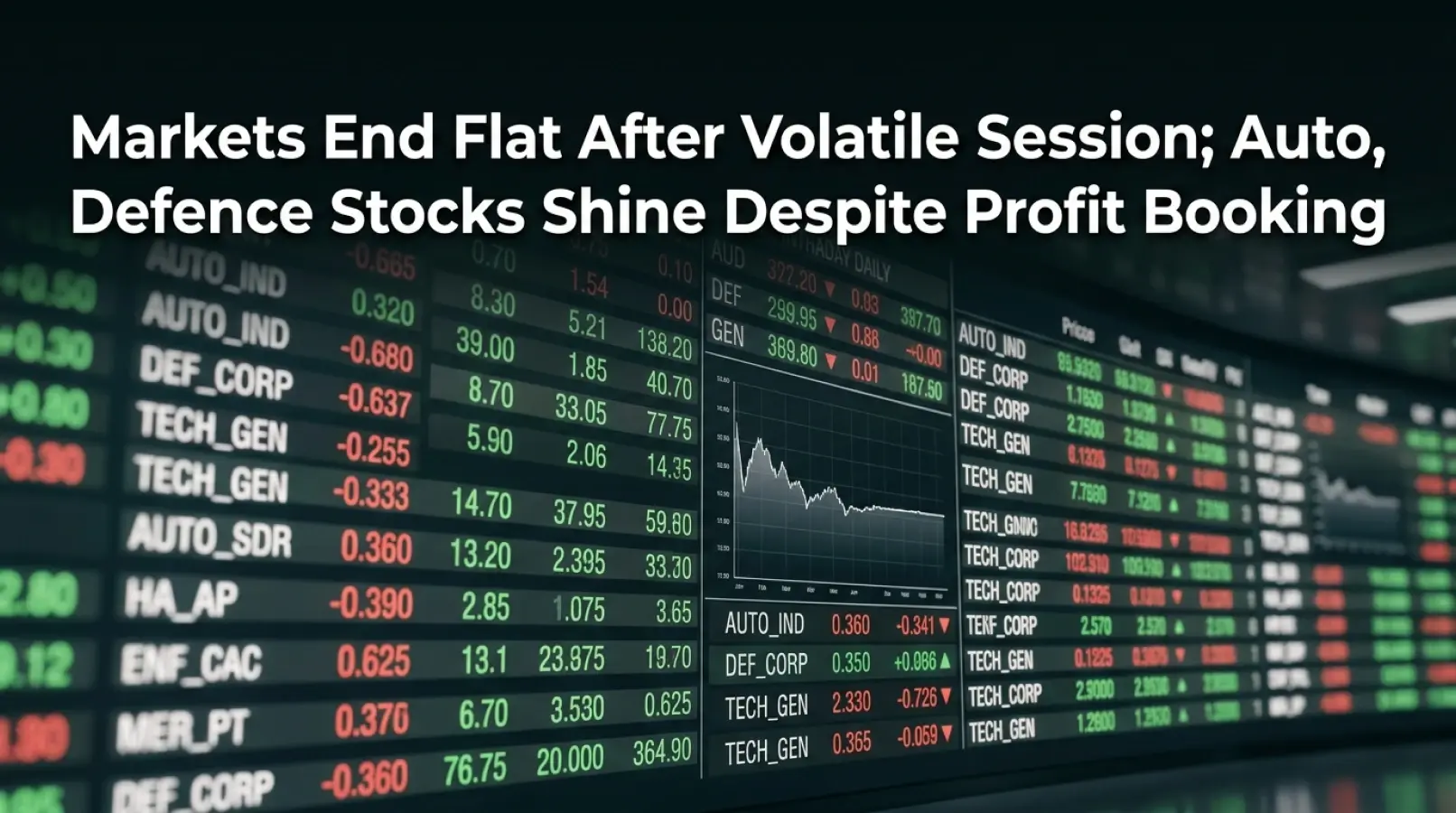 Stock Market Close on May 7: Markets End Flat After Volatile Session; Auto, Defence Stocks Shine Despite Profit Booking