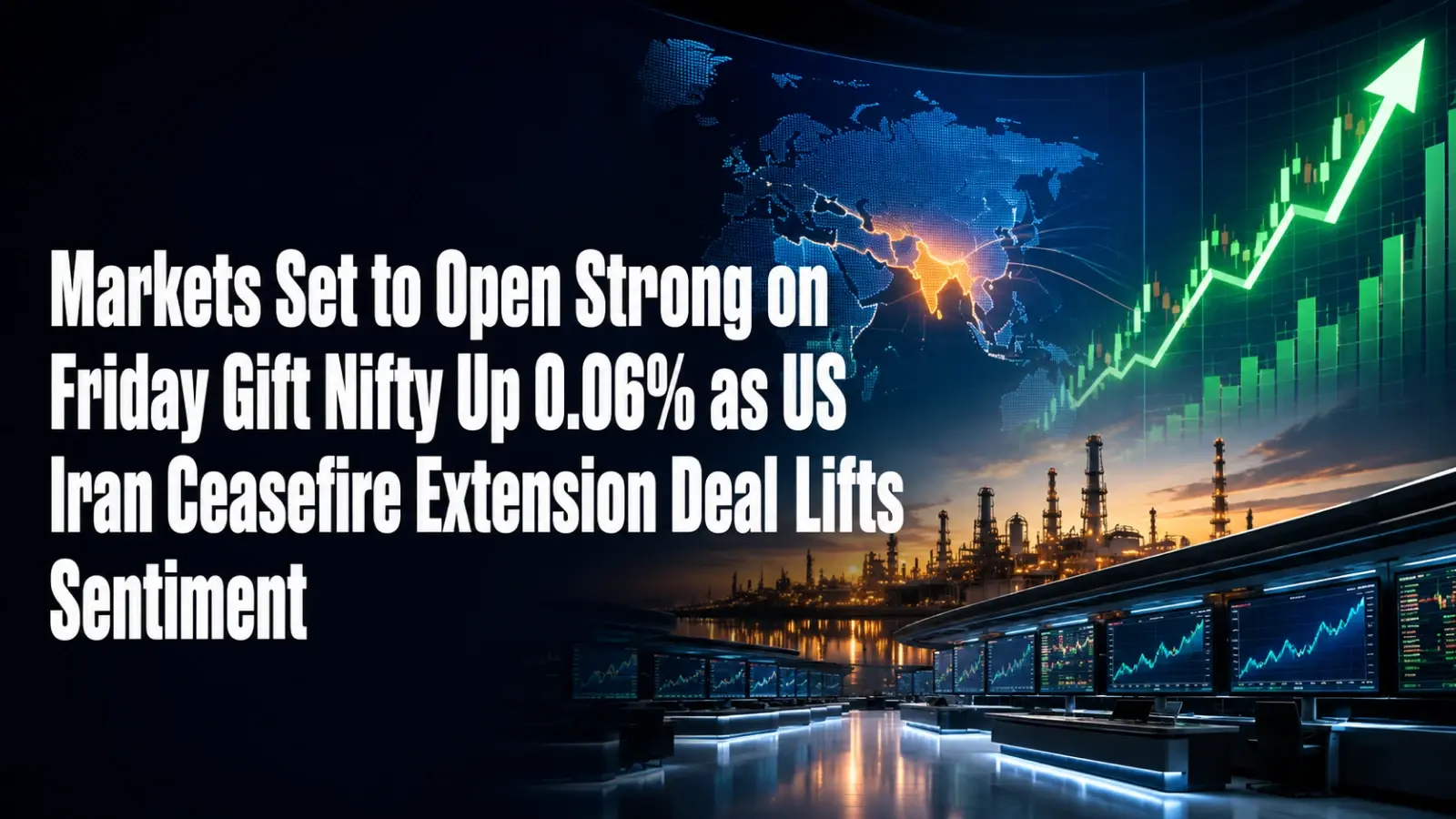Markets Set to Open Strong on Friday; Gift Nifty Up 0.06% as US-Iran Ceasefire Extension Deal Lifts Sentiment