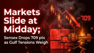 Markets Slide at Midday; Sensex Drops 709 pts as Gulf Tensions Weigh
