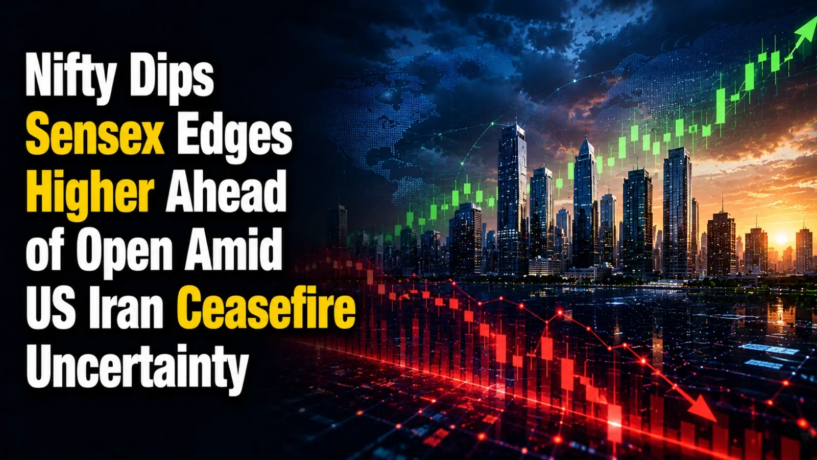 Nifty Dips, Sensex Edges Higher Ahead of Open Amid US-Iran Ceasefire Uncertainty