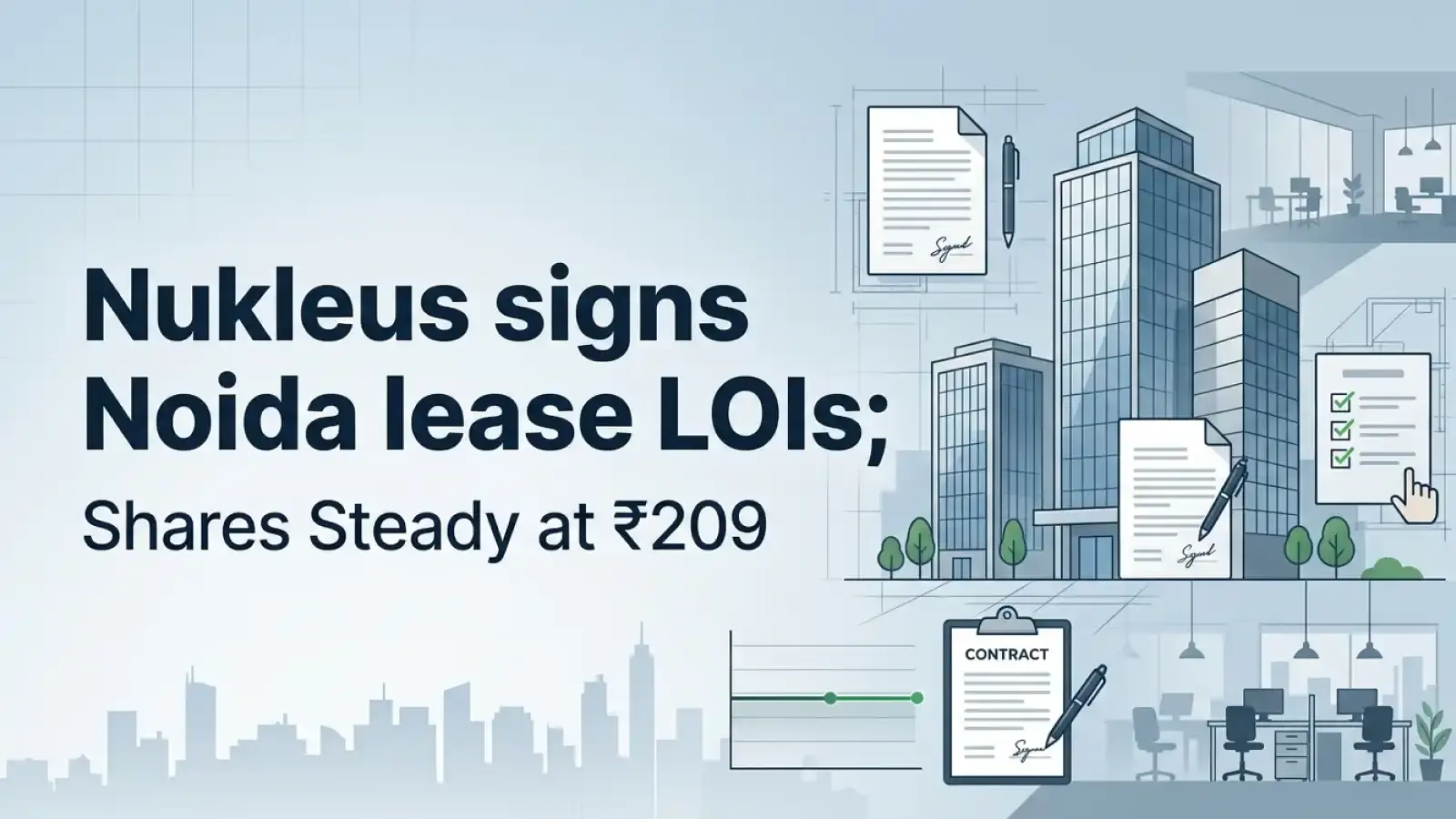 Nukleus Signs Noida Lease LOIs; Shares Steady at ₹209