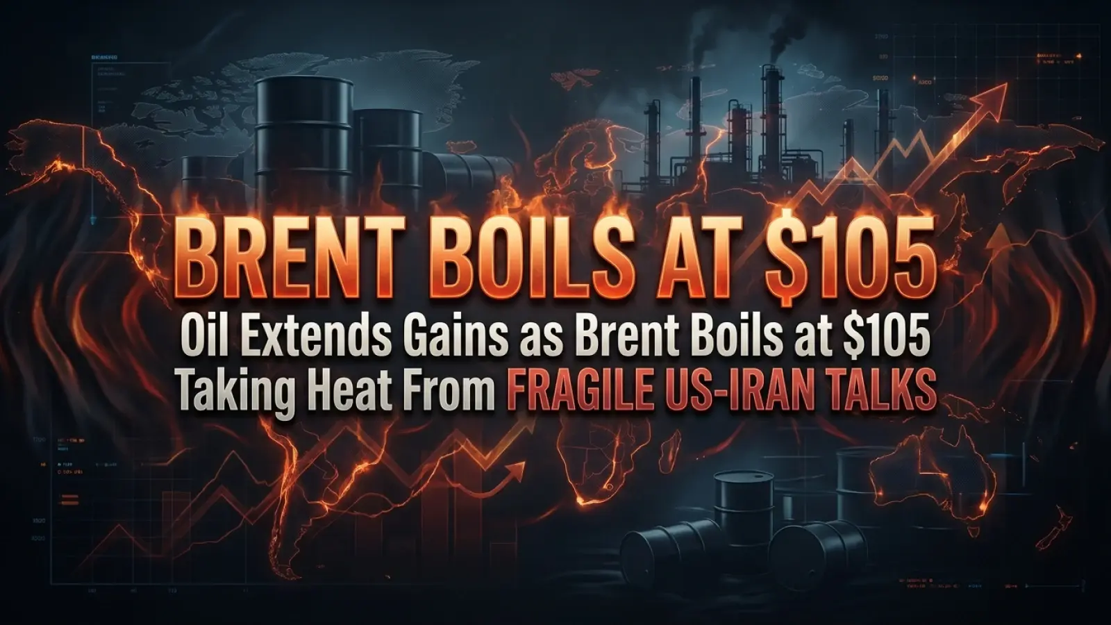 Oil Extends Gains as Brent Boils at $105 Taking Heat From Fragile US-Iran Talks