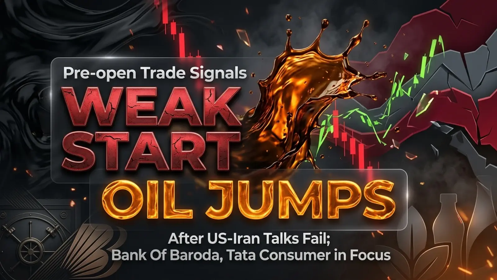 Pre-open Trade Signals Weak Start as Oil Jumps After US-Iran Talks Fail; Bank Of Baroda, Tata Consumer in Focus